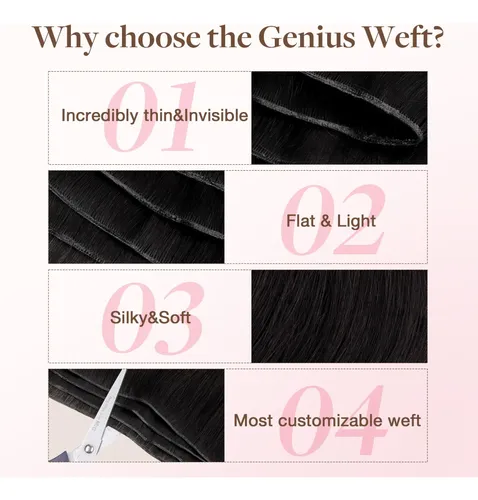 Extension Cortina De Pelo Humano Real 35cm 40g Negro Natural