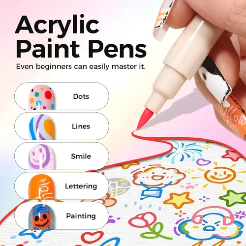Set 6 Marcadores Para Uñas Colores Secado Rápido
