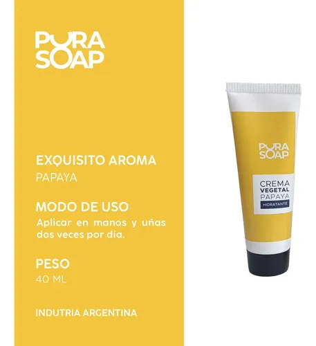 Crema Hidratante de Papaya para Manos Secas y Agrietada y de Rápida Absorción