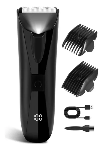 Cortadora De Pelo Corporal Eléctrica Con Led Negro