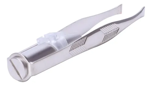2 Pinzas De Acero Inoxidable Para Pestañas Y Cejas Con Luz L
