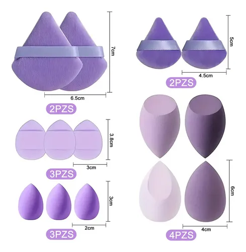 Kit 14 Esponjas De Maquillaje Lilas Medianas