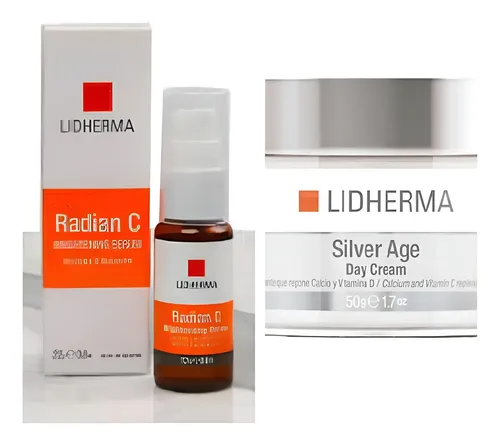 Lidherma X2 Nuevo Silver Age Crema Dia Y Radian C Serum
