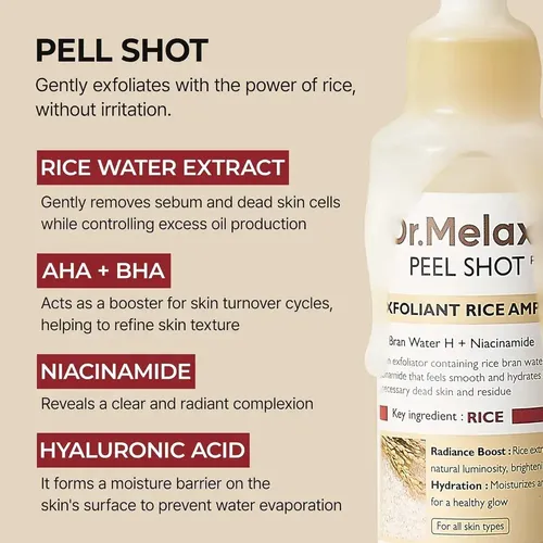 * Xt Y Jd Dr. Mel-axin Dúo De Ampollas Arroz Peel Shot