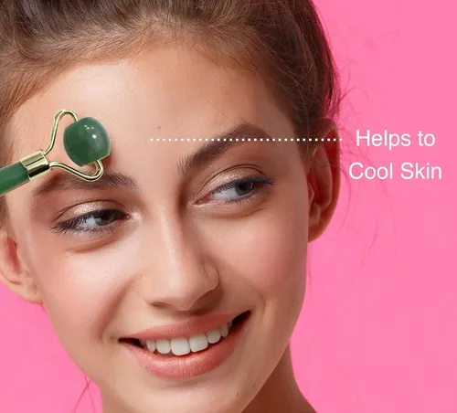 Rodillo Facial Jade Verde Masajeador Drenaje Linfático