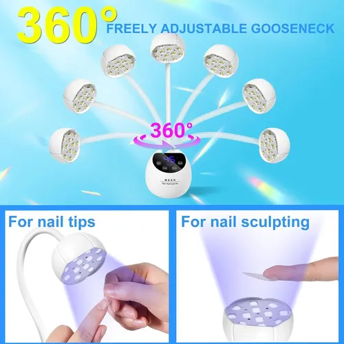 Lámpara Uv Led 36w Mekk Gooseneck Con Sensor Y Usb-c