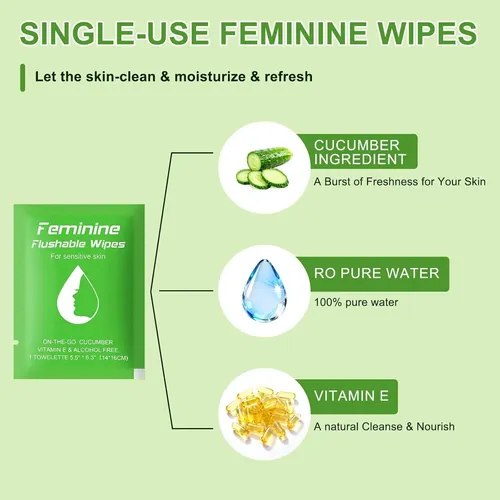 Toallitas Íntimas Femeninas Desechables 50 Unids Pepino