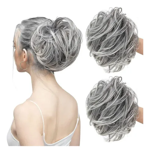 2 Piezas Extensión De Moño De Pelo Rizado Chongos T Regalo