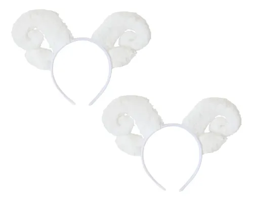 2pcs Diademas De Felpa Con Cuernos Diseño De Oveja