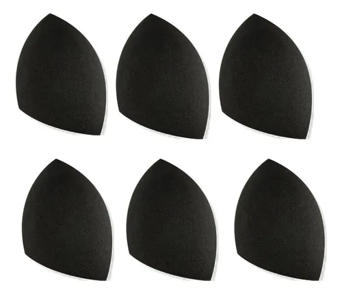Esponja De Maquillaje Bluvie De 6 Piezas Con Forma De Cuña,  Kit 6 Preta Mediana