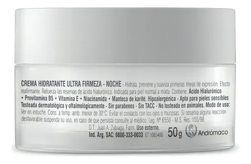 Crema Facial Dermaglós Ultra Firmeza Noche X 50 G