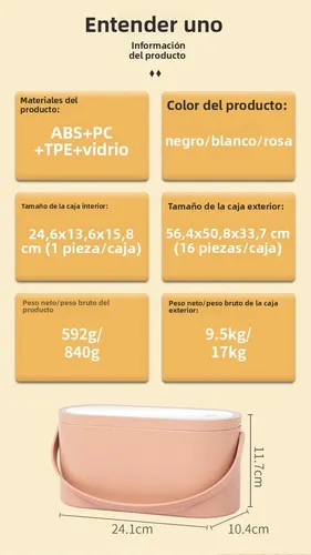 Set De Cosméticos Para Bolsos Portátiles Led De Gran Capacid
