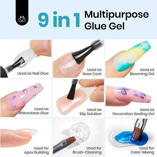 Kit Uñas Acrílicas Cortas Transparente 510 Piezas Diy