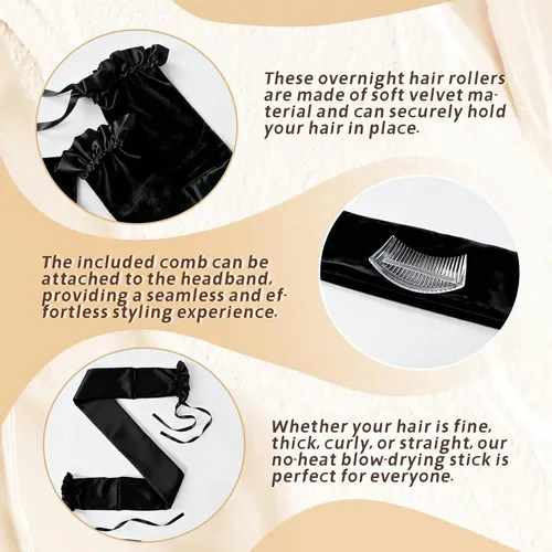 Rulos Sin Calor Negros Para Rizos De Cabello Largo