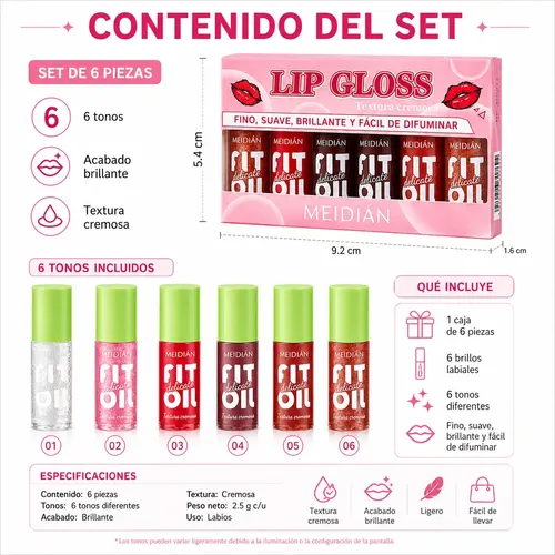 Set De Cuidado Labial Hidratante Glossy Liquid Lip Oil