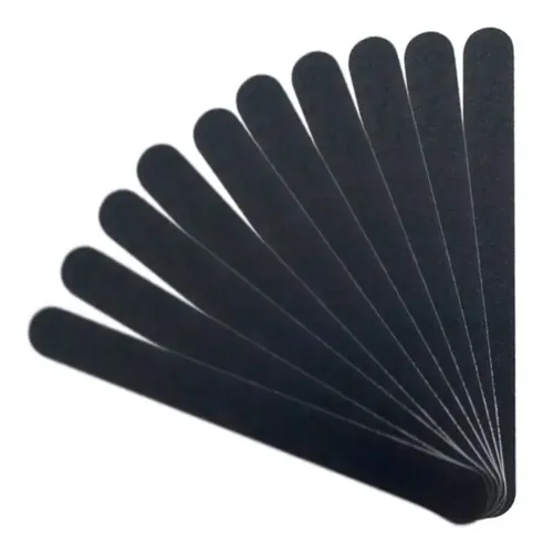 Limas Uñas Recta Negra 180 240 Pack 25 Unidades Calidad Profesional