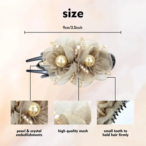 Paquete De 4 Pinzas Decorativas For El Pelo Con Flores