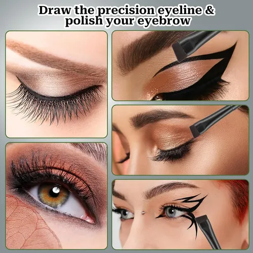 Set 16 Pinceles Finos Para Cejas Y Delineado Ojos