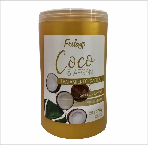 Baño De Crema Tratamiento Capilar Coco Y Argan Frilayp 1 Kg