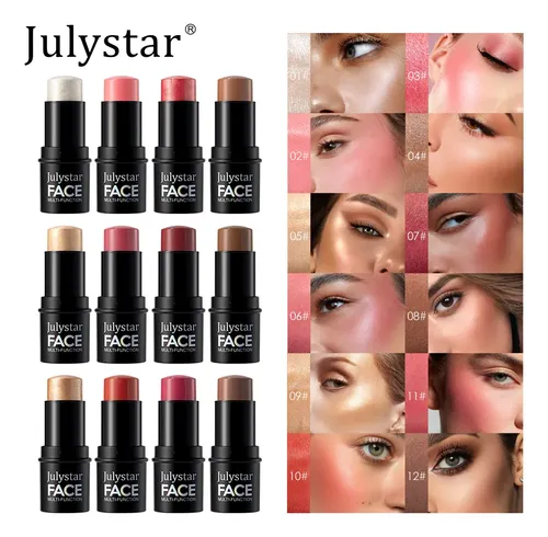 Julystar Kit De Contorno 12 Tonos Iluminador Y Rubor