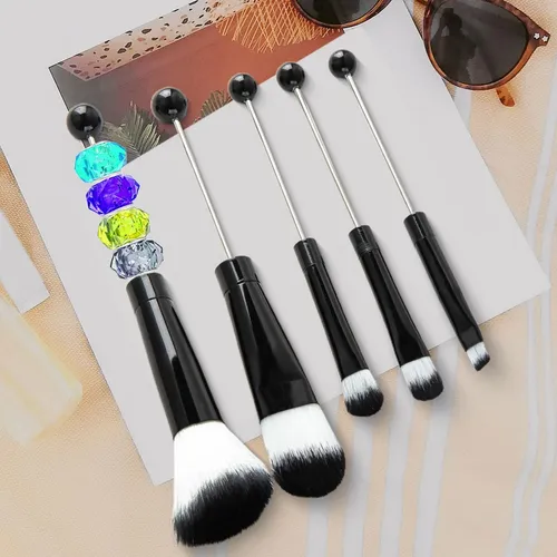 Juego De Brochas De Maquillaje De Ojos, 5 Uds., Con Fibra
