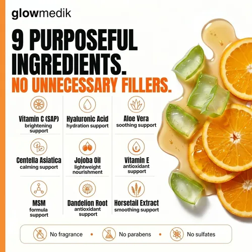 Sérum De Vitamina C Para Rostro Glowmedik – Sérum Iluminador Todo Tipo De Piel Día/noche