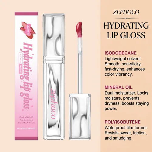 Brillo Labial Té Rojo Hidratante No Pegajoso