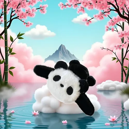 Double-sided Hair Clip With Black Plush Panda Design