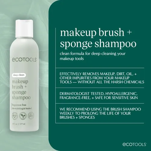 Champú Con Brocha Y Esponja De Maquillaje Ecotools Xl 473 Ml