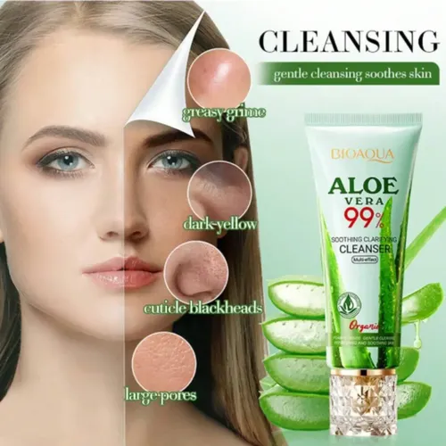 Gel Espumoso Limpiador Facial 99% Aloe Vera Bioaqua Día/noche Todo Tipo De Piel