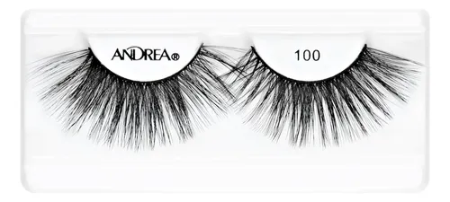 Tira De Pestañas Postizas Andrea Strip Lashes N° 100 Negras Color Negro