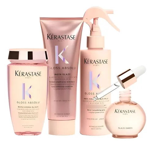 Kerastase Gloss Absolu Shampu +enjuague+spray+ Aceite+ Bolso