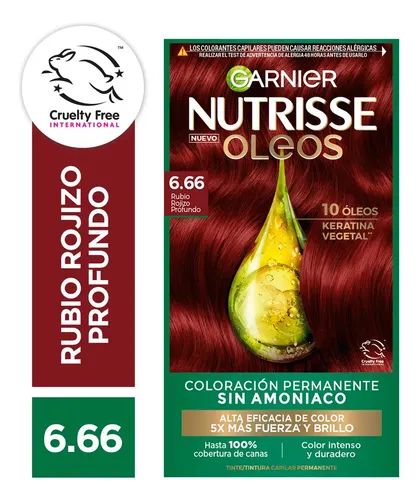 Nutrisse Tintura Permanente Sin Amoníaco Tono 6.66 Oleos 130g