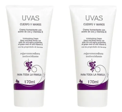 Crema Cuerpo Y Manos 170ml X 2 Unidades Uvas Cosméticos