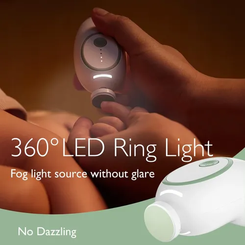 Lima De Uñas Eléctrica Para Bebés Momcozy Con Luz Nocturna Verde