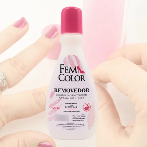 Removedor Acetona Uñas Acrilicas Esmalte Uv Femcolor 120 Ml