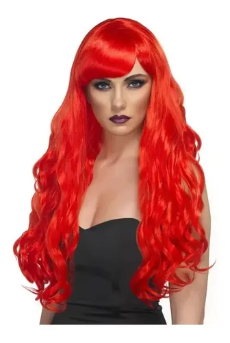 Peluca Ondulada Larga Rojo