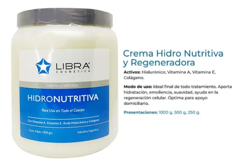2 Crema Hidronutritiva Regeneradora 1000gr – Libra Cosmetica Fragancia Suave