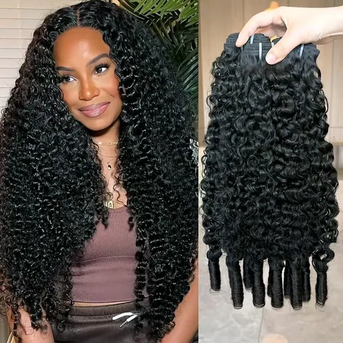 Paquete De Cabello Humano Rizado 100% Virgen Birmano Onda