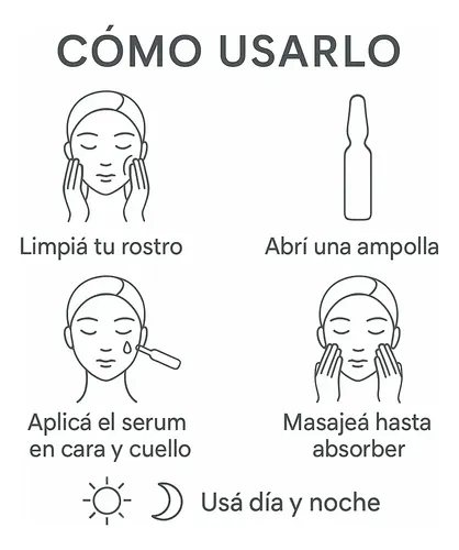 Serum Facial Vitamina C Antioxidante Ampollas 30 Unidades