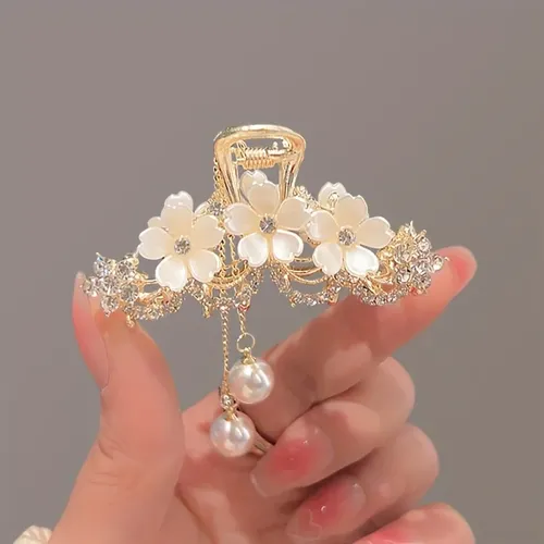 Pinza De Pelo Elegante De Metal Con Borlas De Diamantes De I