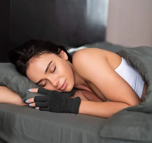 Guantes Sin Dedos Hidratantes Negros Para Piel Seca Uv