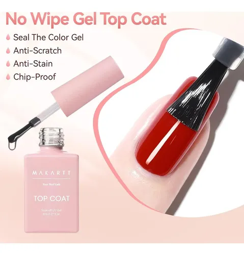 Top Coat Gel Makartt 2 Piezas 8 Ml Brillo Ultraclaro