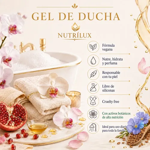 Gel Ducha Jabon Nutrilux Con Orquideas S/ Parabeno 5 Litros