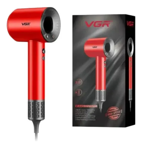 Secador De Pelo Profesional Vgr V-445 110.000 Rpm 1600w Rojo