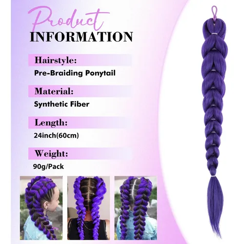 Extensiones De Cabello Getgal Braids Ponytail De 60 Cm, Colo