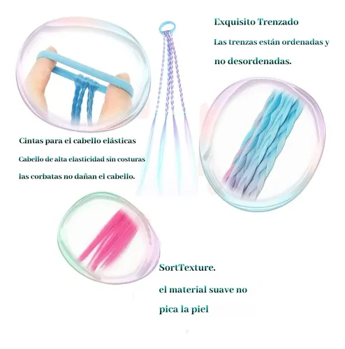 Ligas 12 Piezas Niñas Cabello Colores 6 Banda Elástica