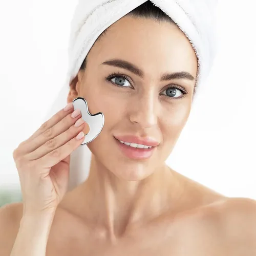 Herramienta Gua Sha Facial Metal Corazón Para Masaje