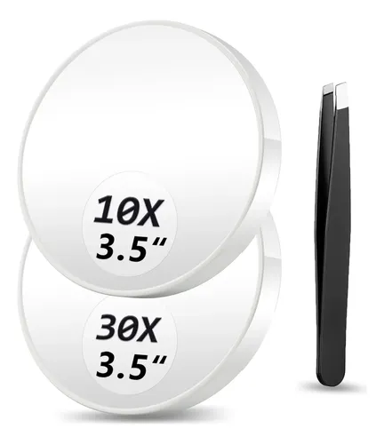 Espejo De Aumento Fahzon 10x Y 30x 8.9cm Blanco