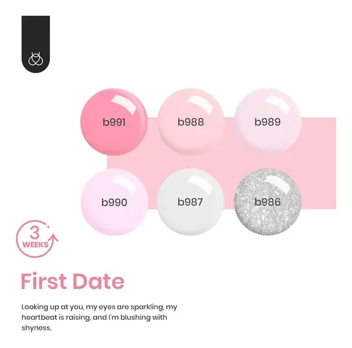 Kit Esmalte Gel Uv 6 Colores Rosa Nude Blanco Brillo